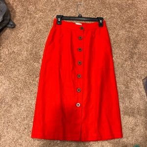 Orange midi skirt